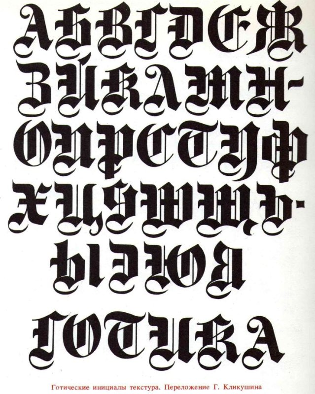 Каллиграфия буквы Готика