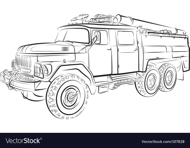 Раскраски пожарная машина ЗИЛ 131