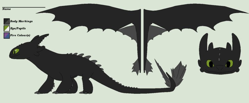 Ночная фурия Беззубик сбоку