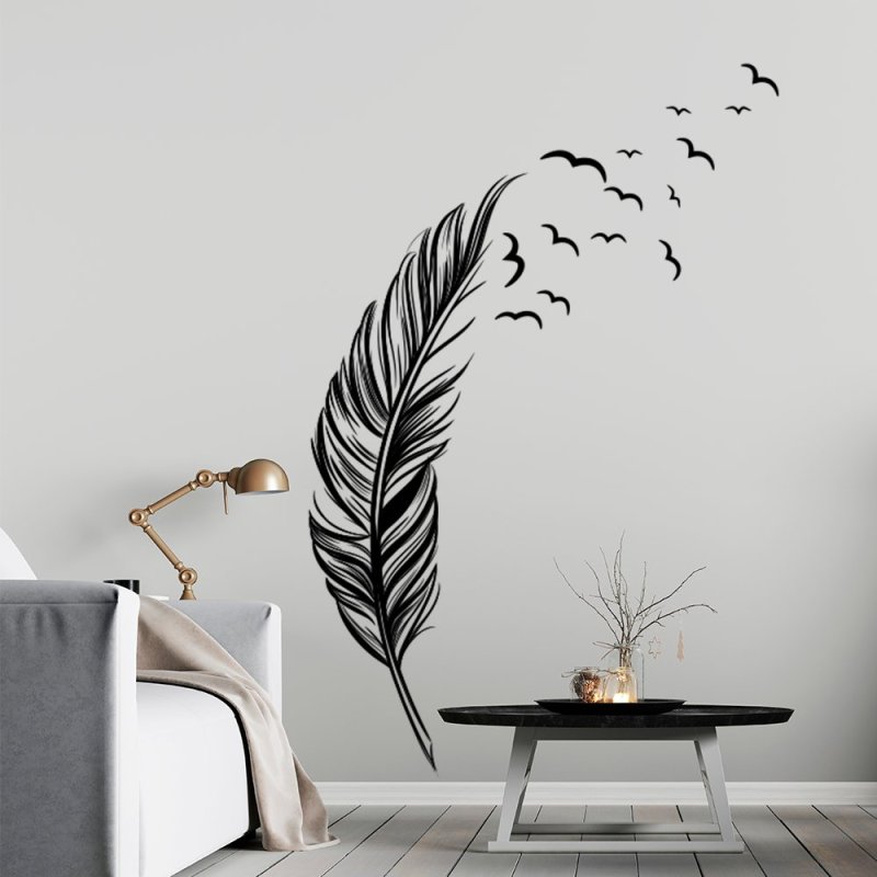Наклейки на стену перья