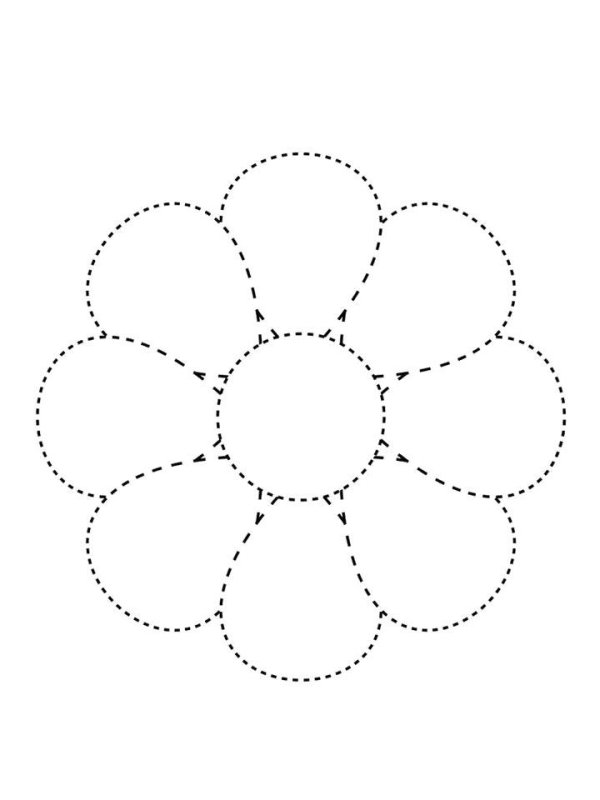 Трафарет цветка 5 лепестков