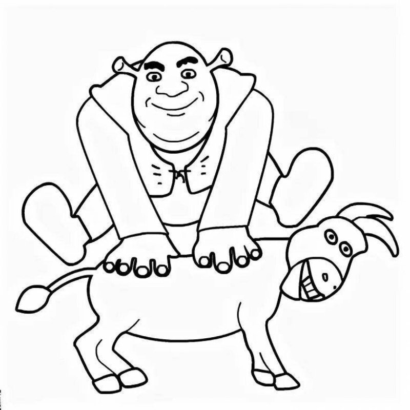 Шрек раскраска