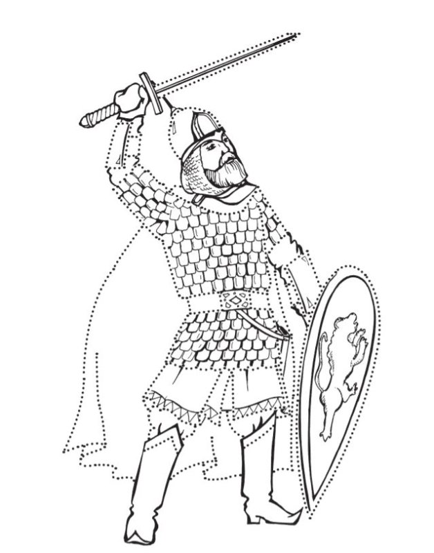 Богатырь раскраска для детей