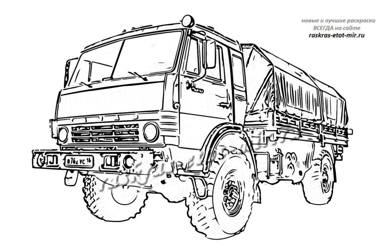 Раскраска КАМАЗ 4310 военный