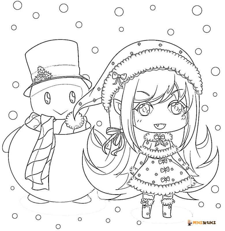Разукрашки аниме на новый год