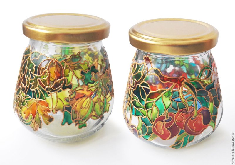 Витраж на баночках