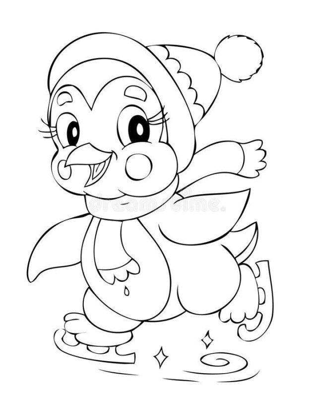 Пингвин раскраска