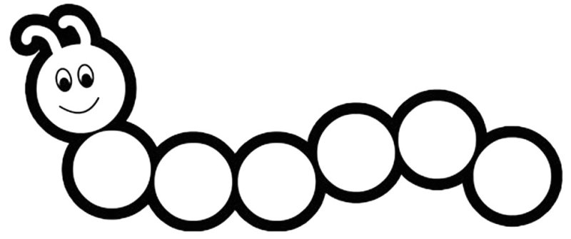 Раскраска гусеница для малышей