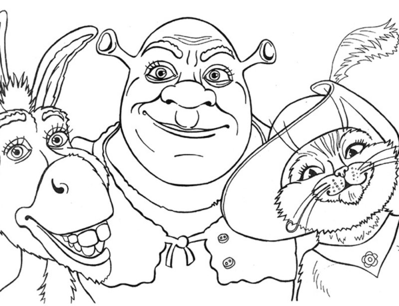 Шрек картинки раскраски