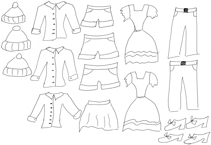 Кукла трафарет для одежды
