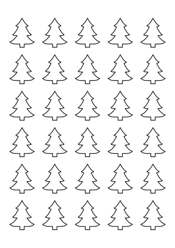 Елочка трафарет