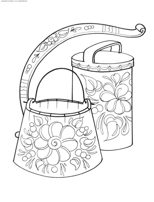 Урало-Сибирская роспись раскраска