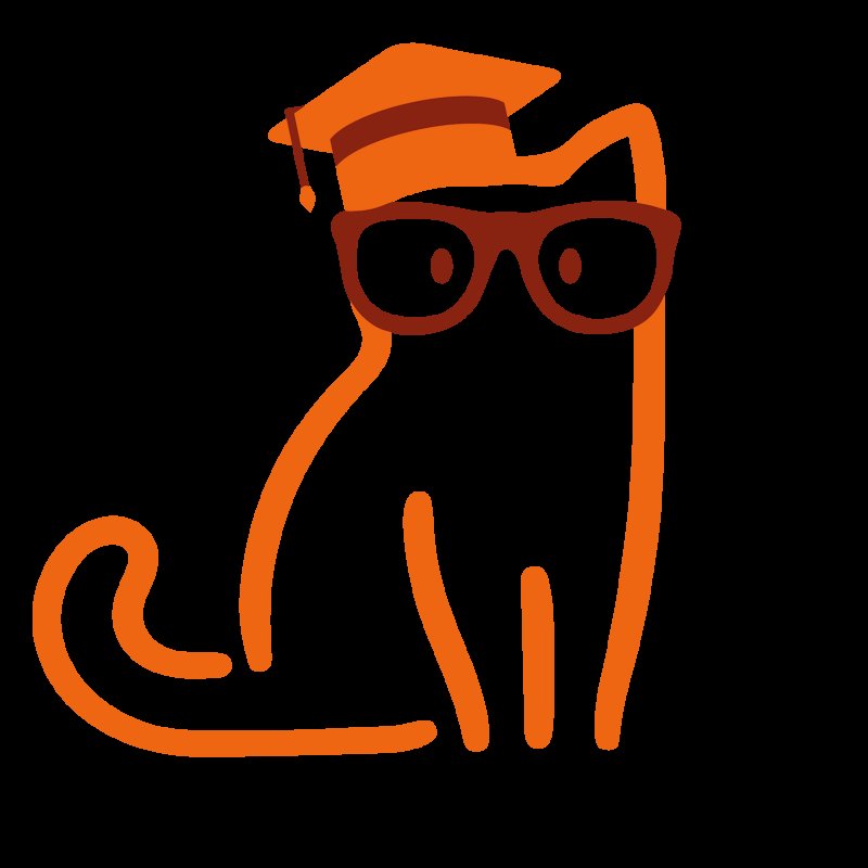 Кот ученый на прозрачном фоне