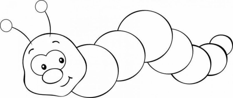Раскраска гусеница для малышей