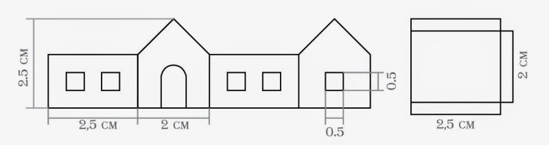 Чертеж бумажного домика