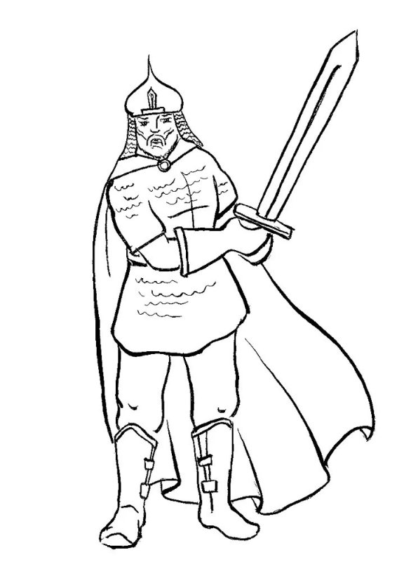 Богатырь рисунок