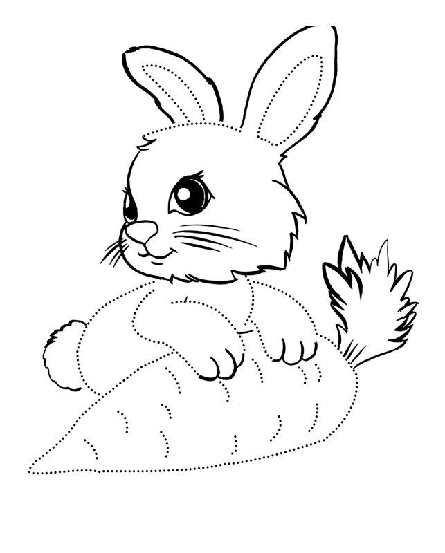 Заяц раскраска для малышей