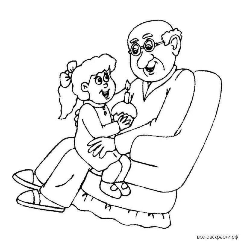 Раскраска дедушка