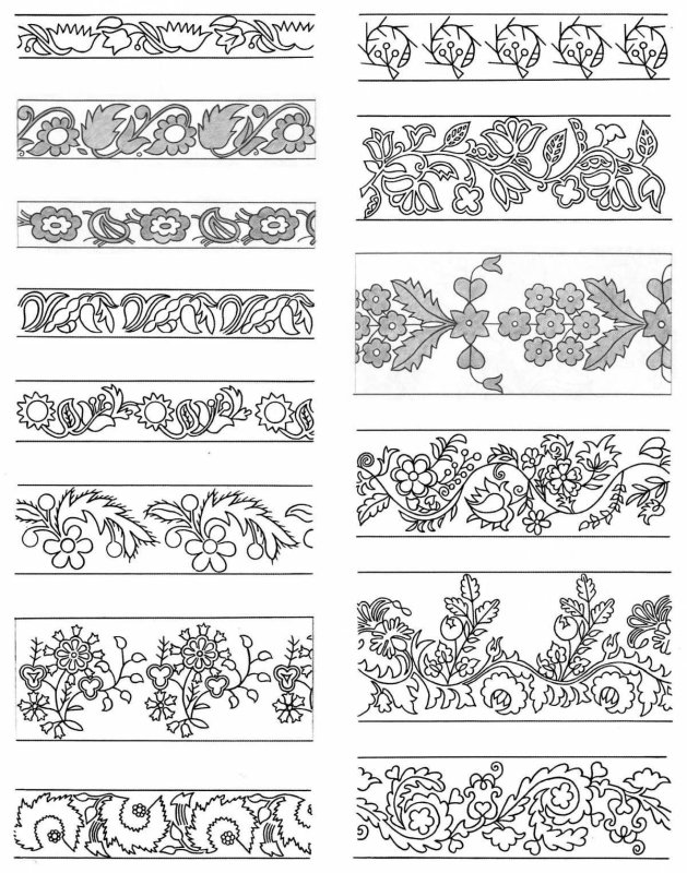 Растительныцорнамент в полосе
