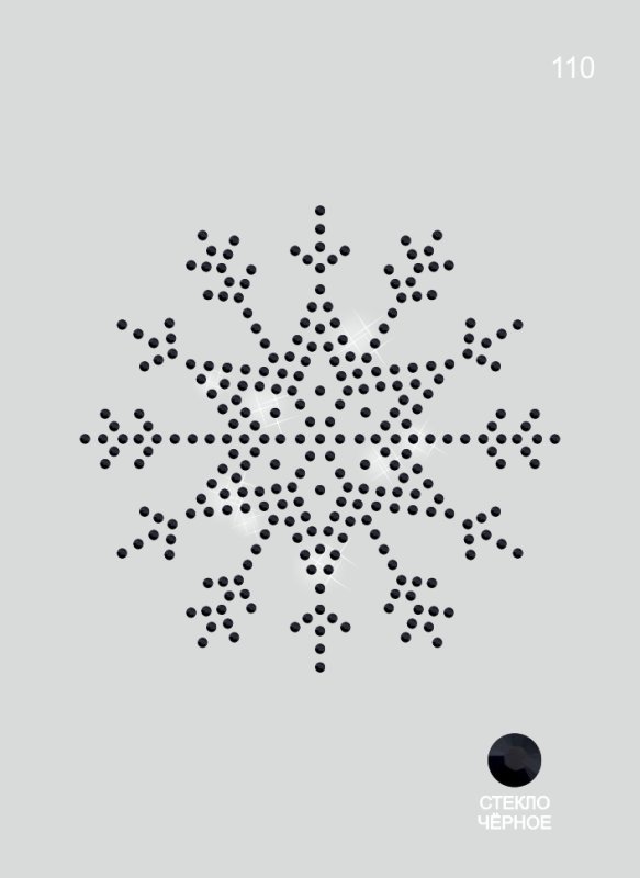 Термонаклейка из страз Снежинка