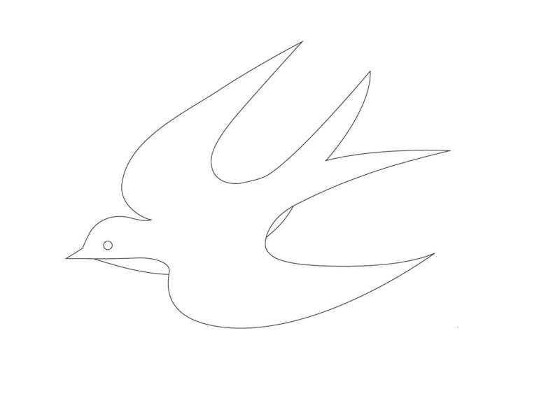 Трафарет птички для вырезания