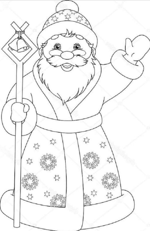 Дед Мороз раскраска