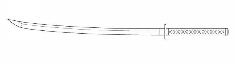 Чертеж катаны Танджиро