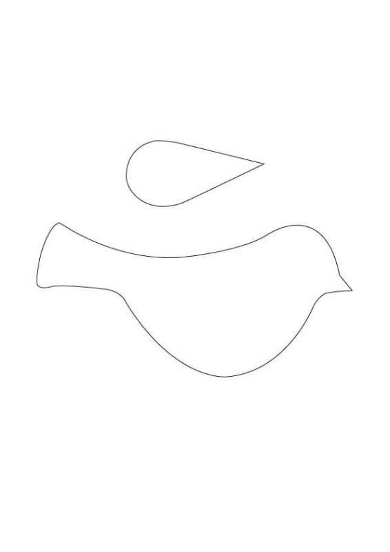 Трафарет птицы для аппликации