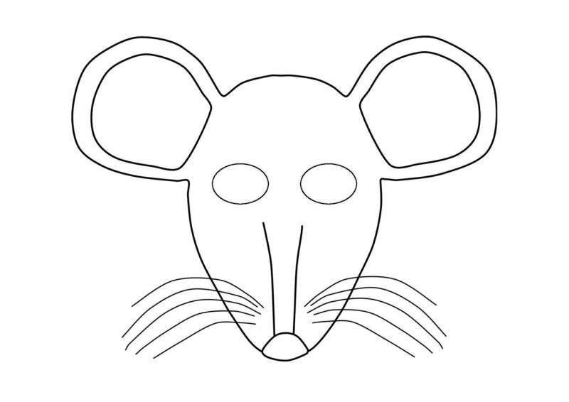 Маска мышки раскраска