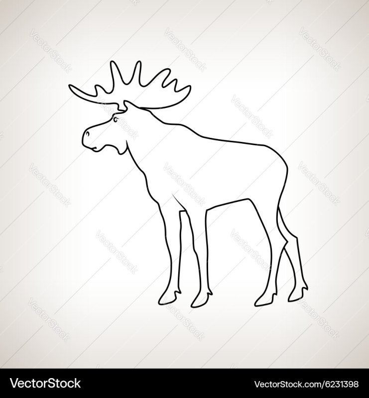 Контур лося для вырезания