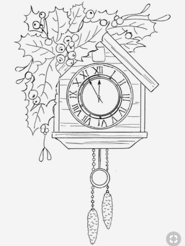 Часы раскраска для детей