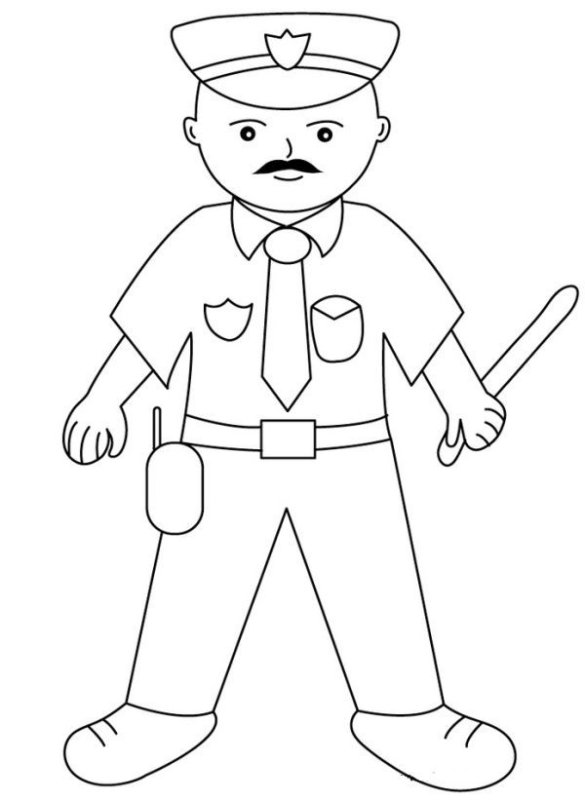 Милиционер раскраска для детей