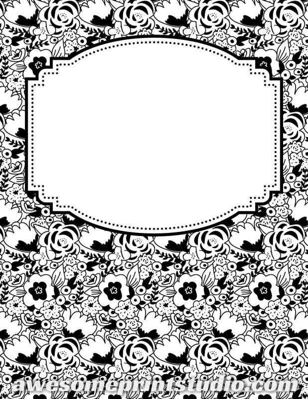 Черно белые обложки для тетрадей для распечатки