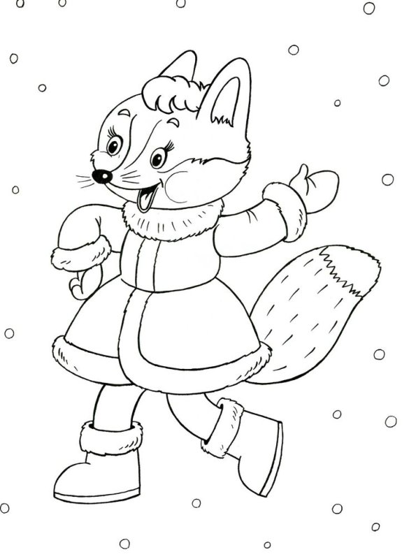 Раскраска лисы для детей