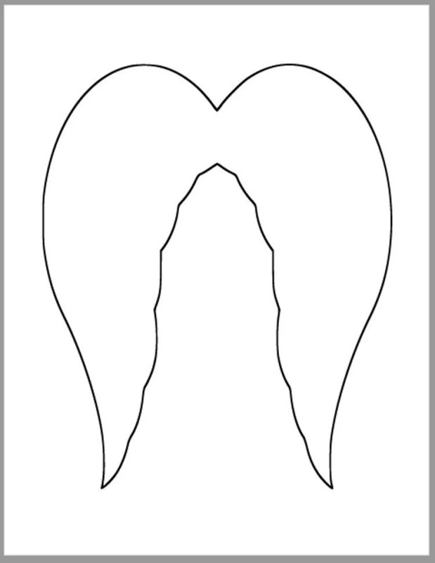 Крылья ангела трафарет