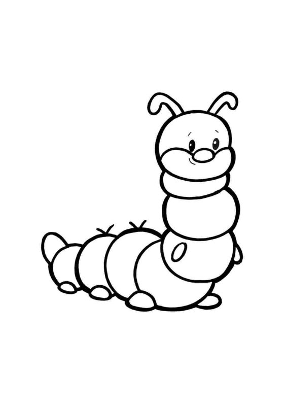 Гусеница раскраска