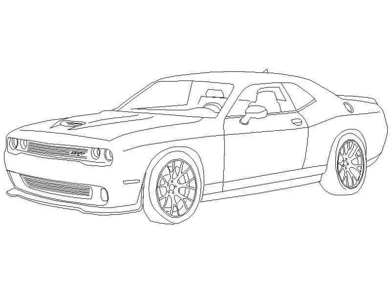 Раскраска dodge Challenger srt8