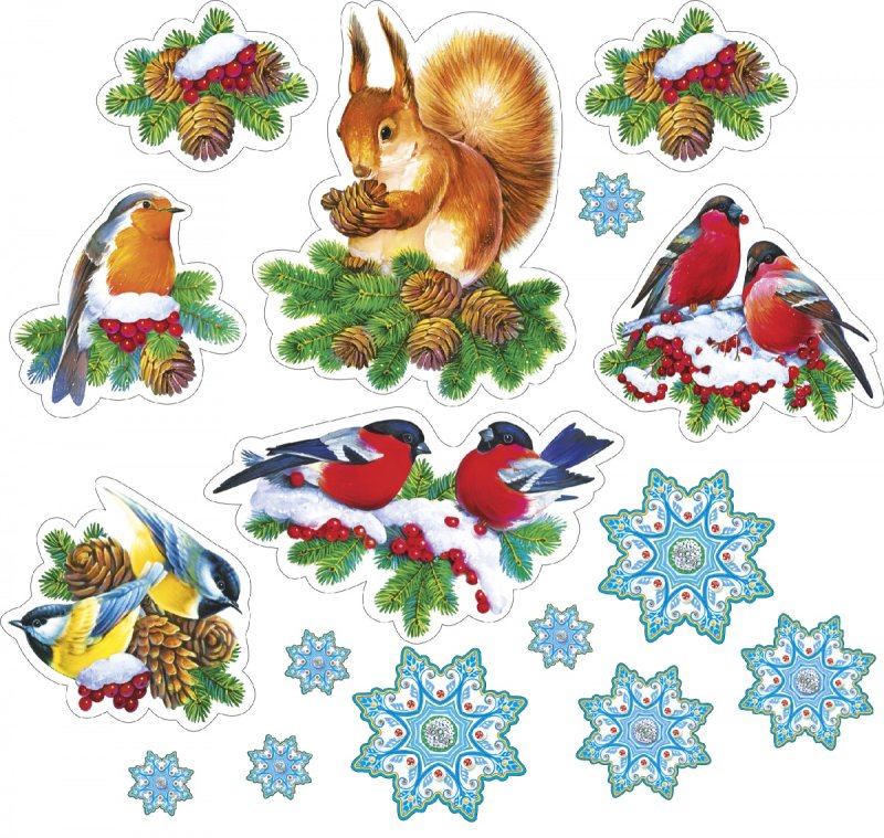 Новогодние наклейки для скрапбукинга