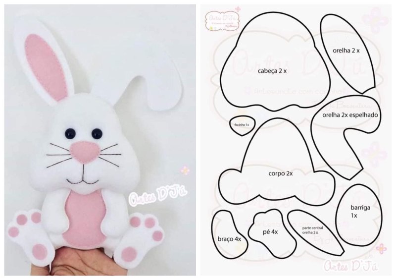 Игрушки из фетра кролик
