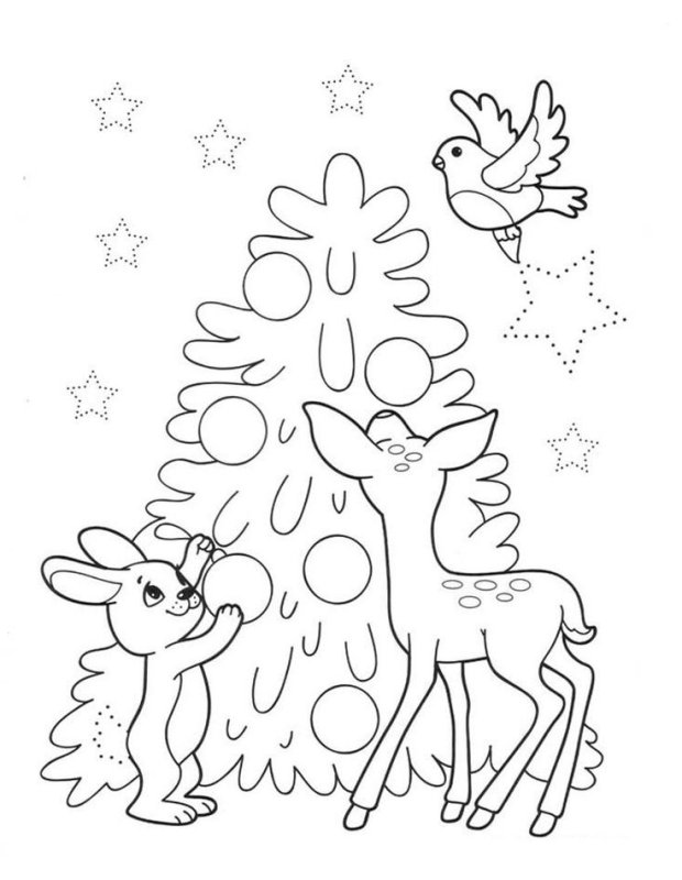Раскраска Новогодняя для детей