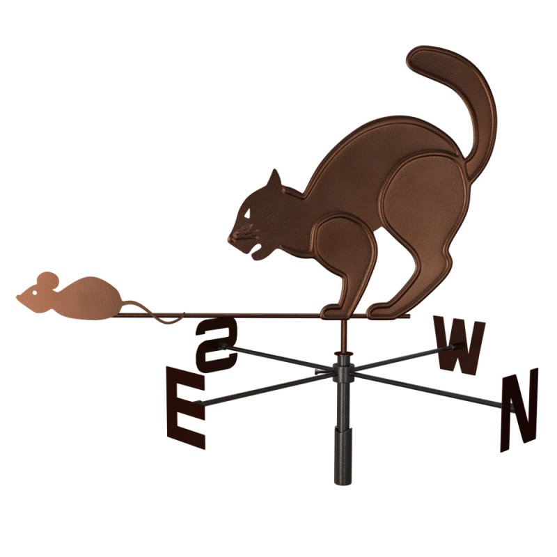 Флюгер кот с мышью