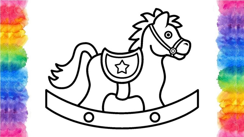 Лошадка раскраска для детей