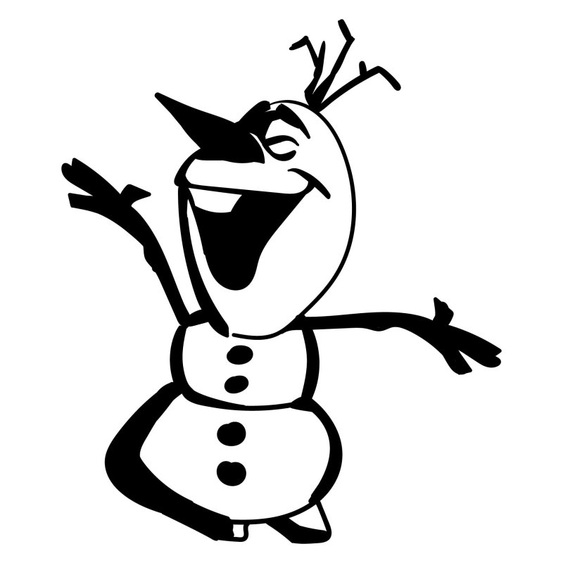 Снеговик трафарет
