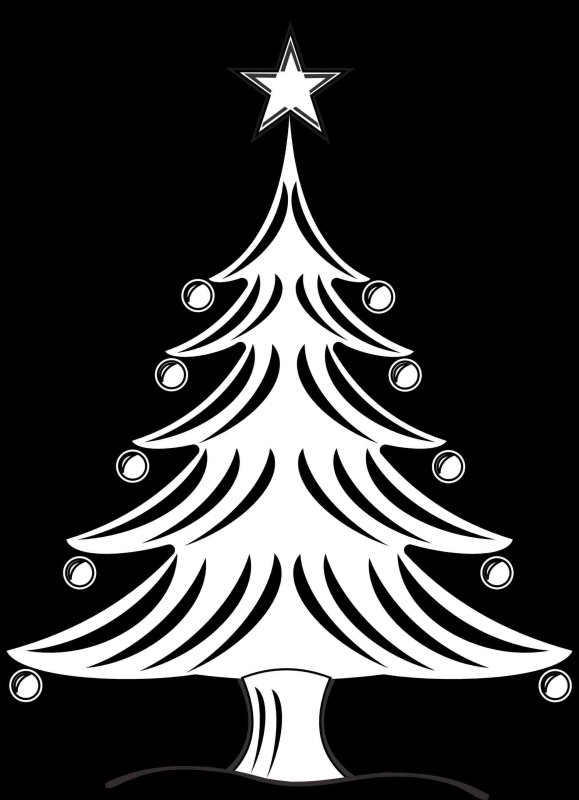 Елка трафарет на окно