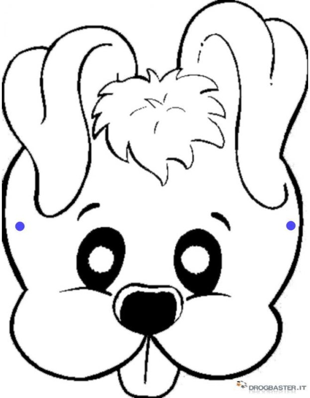 Раскраска маски животных для детей