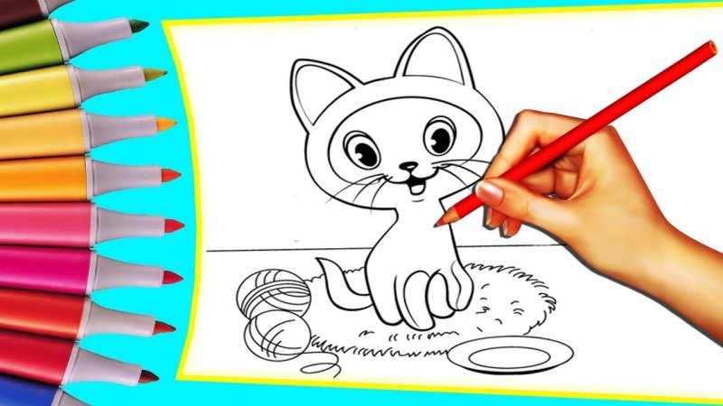 Котик Гав раскраска для детей