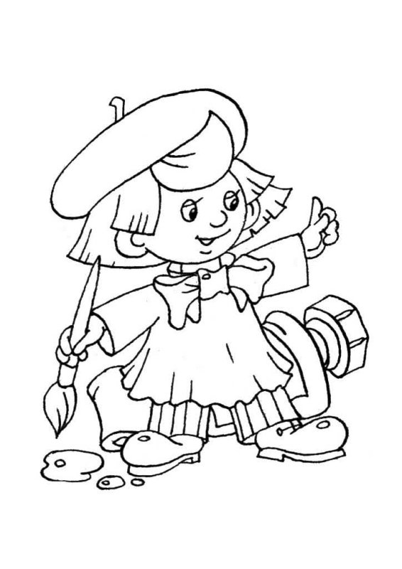 Пилюлькин из Незнайки раскраска