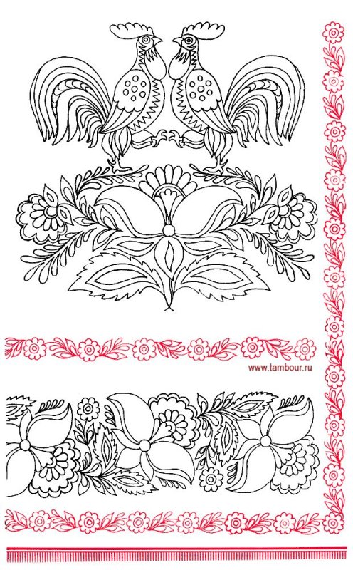 Эскиз орнамента вышивки