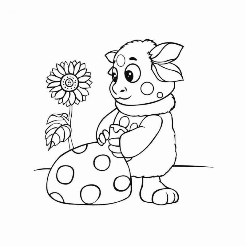 Раскраски для девочек Лунтик