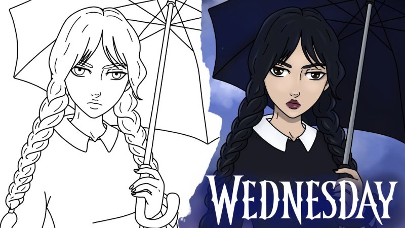 Уэнсдей для рисования